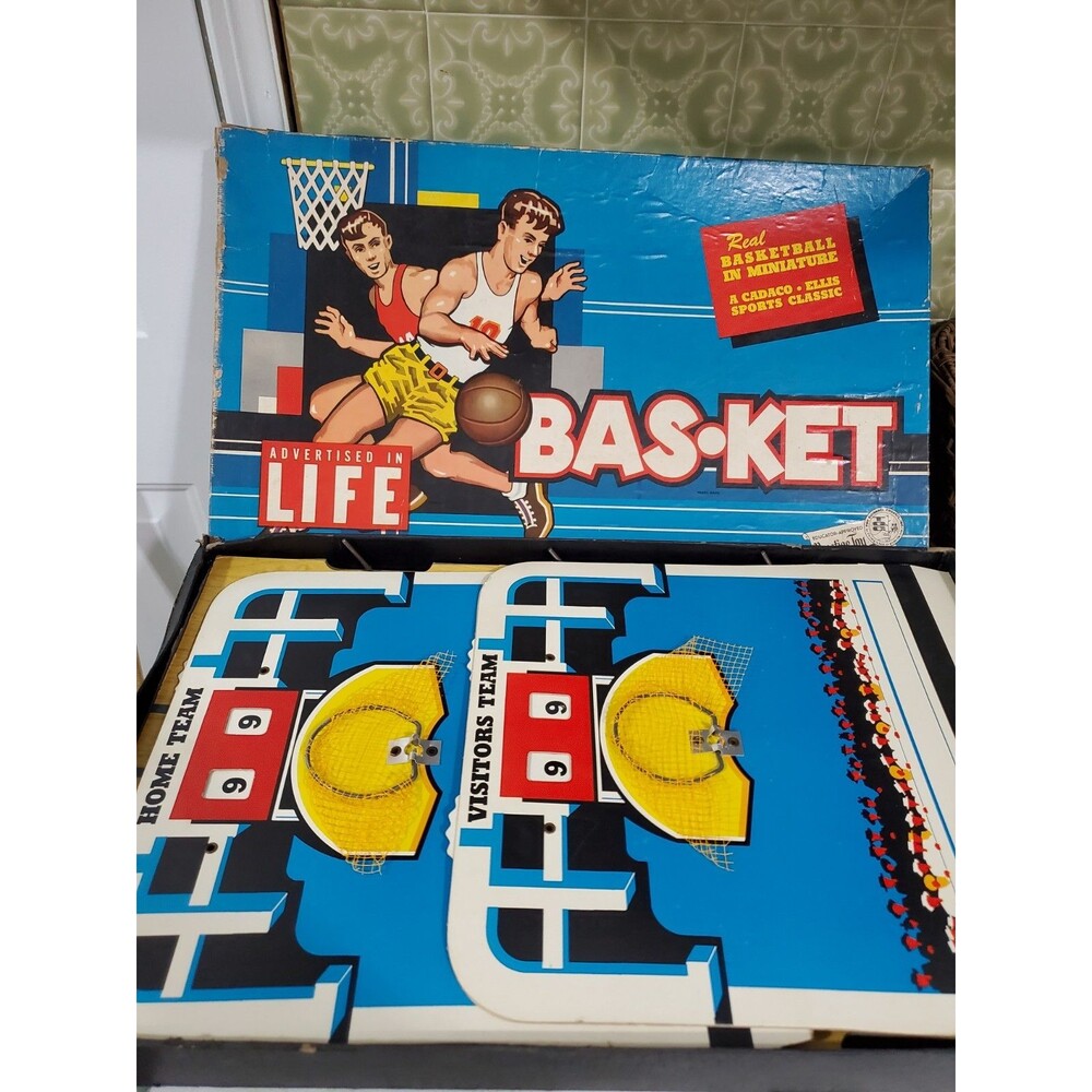 Vintage Cadaco Basket Real Basketball In Miniature Game 1955 Prestige Toys USA
